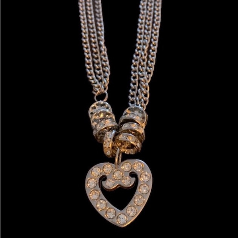 Western Boot Jewelry Silver Tone Heart Rhinestone Costume Country Fashion - Picture 3 of 4